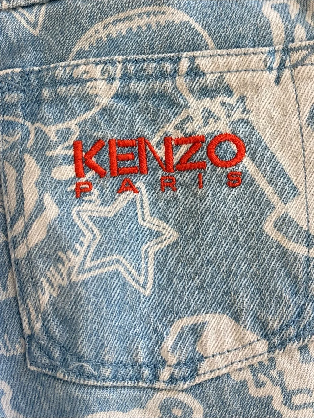 Kenzo Light Blue Denim Logo Print Jacket and Jeans Set